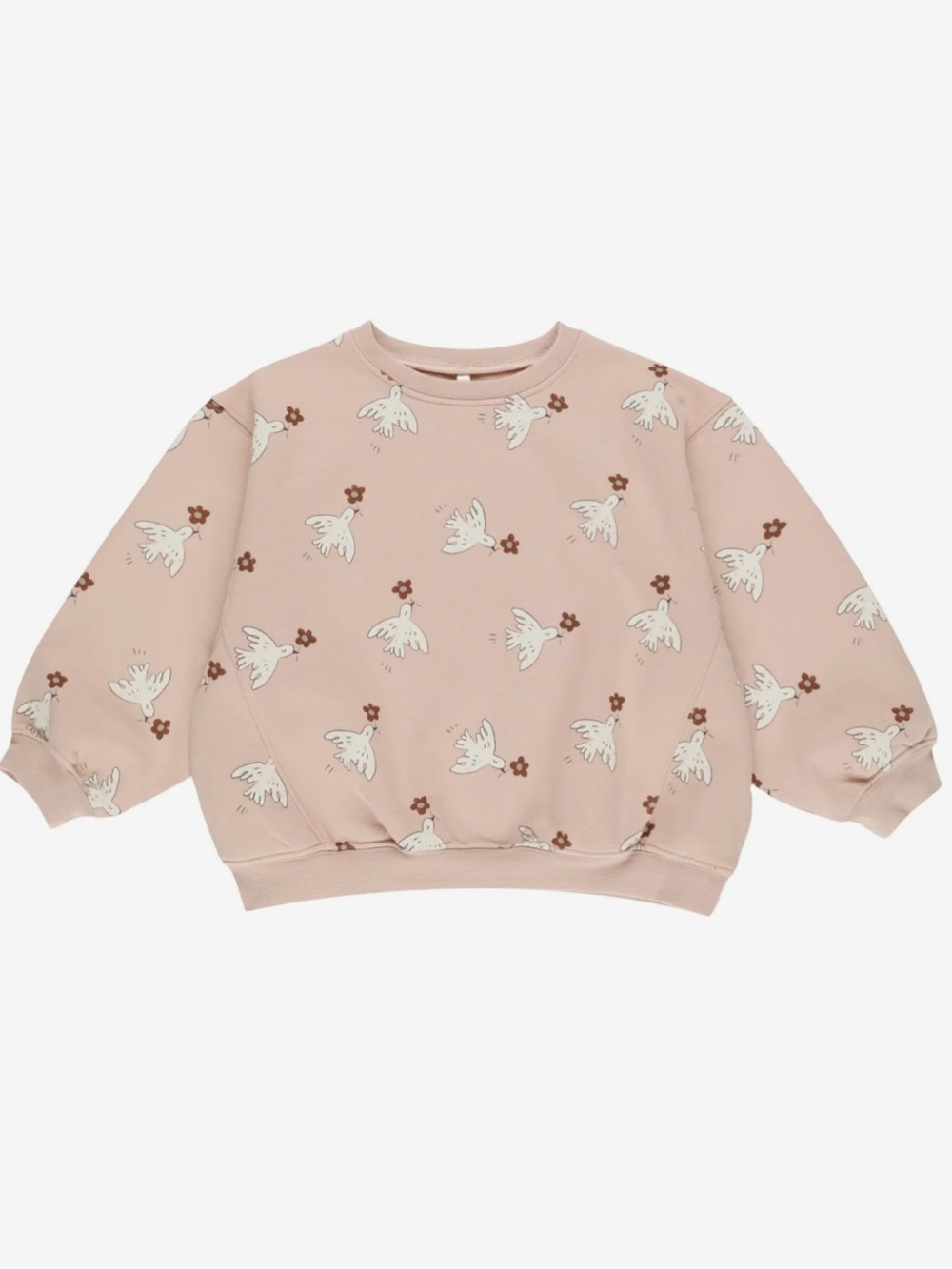 Rylee + Cru Dusty Pink Bird & Flower Crewneck Sweatshirt
